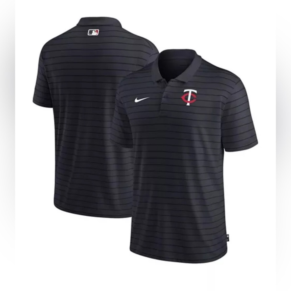 Nike Minnesota Twins Navy Striped Performance Polo